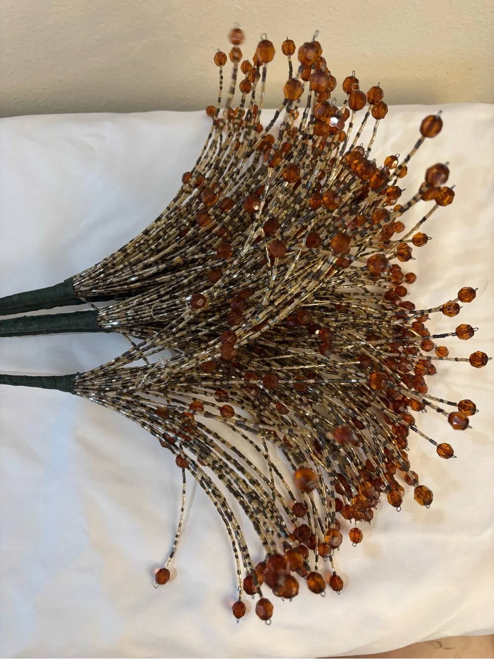 Amber Beaded Sprays/Picks (6)- Home Accent